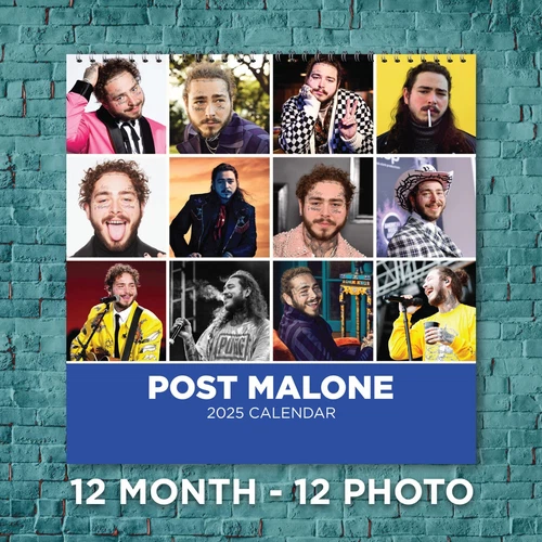 Post Malone 2025 Wall Calendar, Perfect Gift for Post Malone Fans