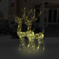 Rentiere Weihnachtsdeko Beleuchtet Figur Weihnachtsbeleuchtung Acryl Vidaxl