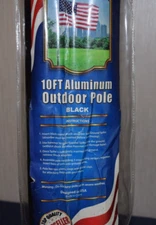10ft Aluminum (Black) Outdoor Pole with Ground Spike
