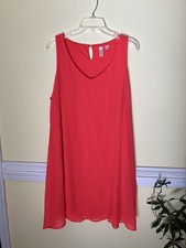 Tacera Dress Size 2X Coral Sleeveless Pullover  Fully Lined