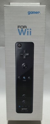 Gamer Wii Remote Plus Controller Black for Nitnendo Wii incl. Wii Remote Jacket