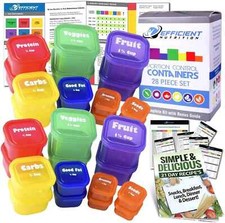 Efficient Nutrition Portion Control Containers Color-Coded Labeled 14pcs