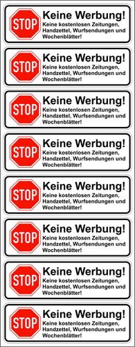24x Aufkleber für Briefkasten STOPP KEINE WERBUNG und ZEITUNGEN UV geschützt - Bild 2 von 4