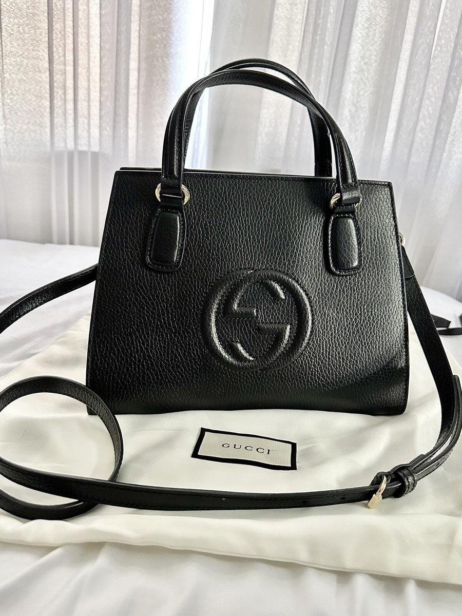 GUCCI Soho Leather Small Tote Crossbody Bag, And Soho Zip