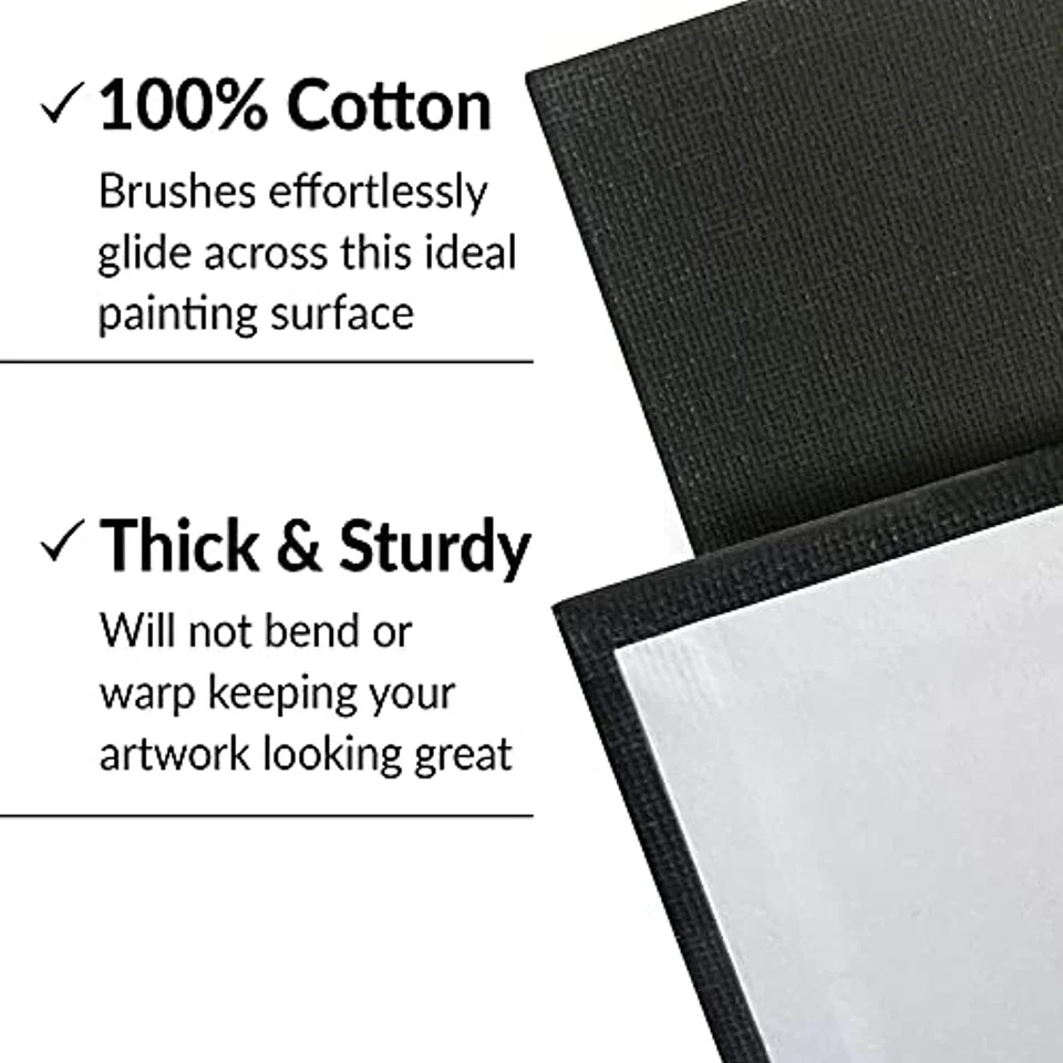 20 Pack Black Canvas Boards for Painting Blank Art Canvases Panels for Paint - Image 3 of 4