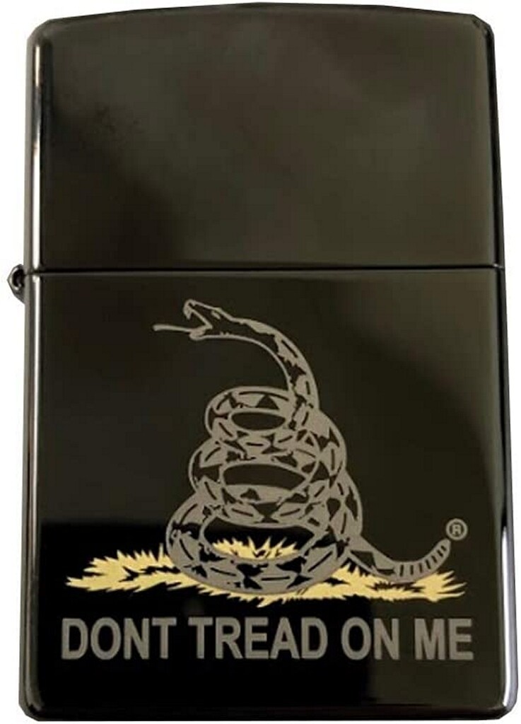 Zippo 66822 Dont Tread On Me Rattlesnake Gadsden Flag American BLACK ICE Lighter