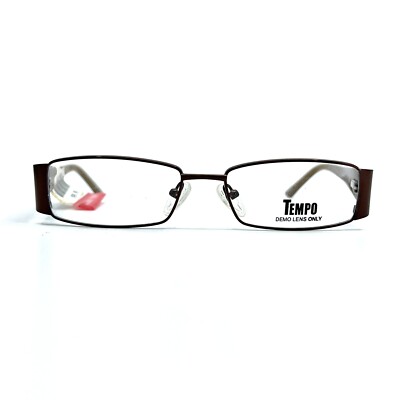Tempo CTM 9002 BR Eyeglasses Frames Brown Rectangular Full Rim 53-17-135 a1