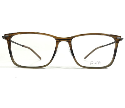 Marchon Airlock AURA 2003 216 Eyeglasses Frames Brown Striped Gray 55-16-145