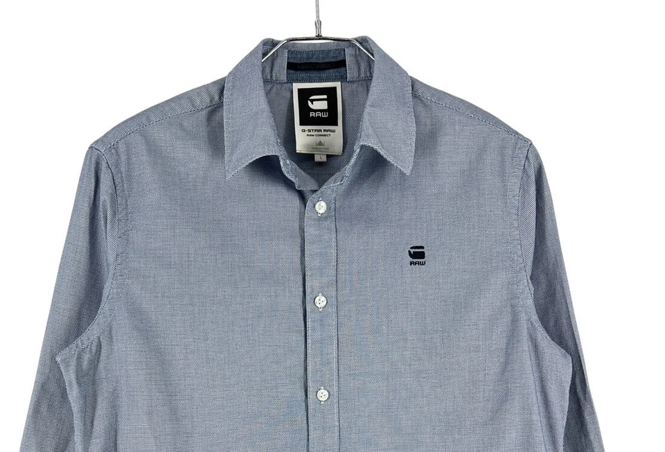 G-STAR RAW Solides Blaues Hemd Lässig Formal Herren Größe L - Bild 3 von 4