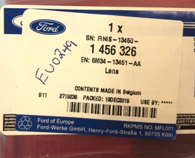 Genuine Ford Ranger Everest Rear O/s Light Lamp Lens Cover 2011 