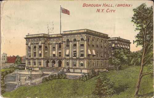 Bronx, NEW YORK CITY - Old Borough Hall - 1917 - Flag - Imagen 1 de 2