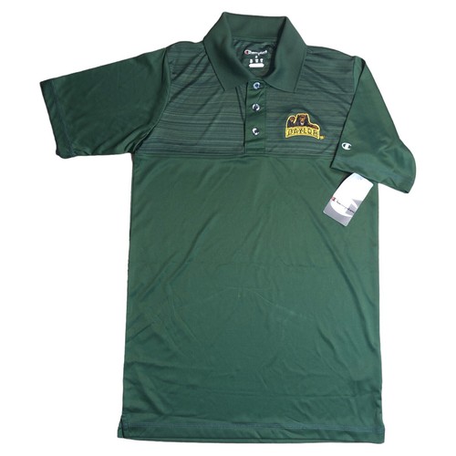 NWT Champion Green Baylor University Polo Embroidered Logo Front And Back Small