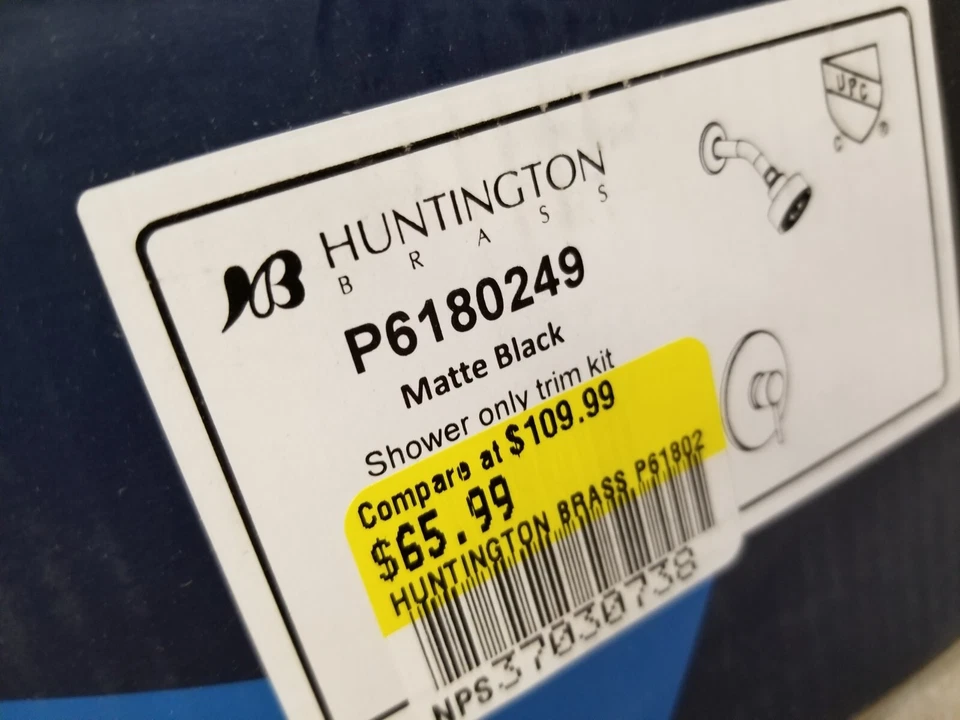 Huntington Brass P6180249 Euro Shower Only, Matte Black - Imagem 2 de 4