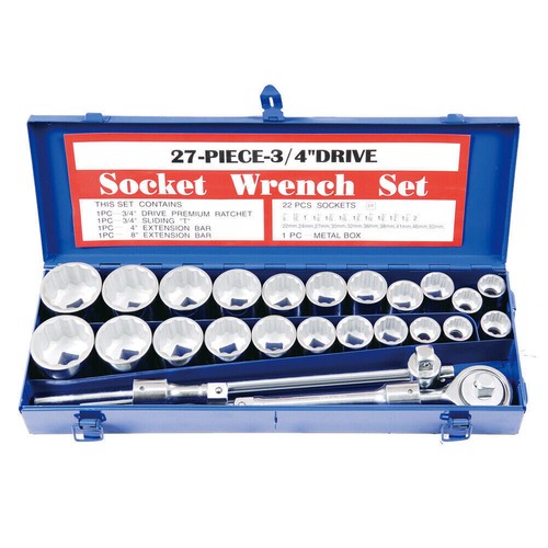 3/4" Drive Socket Set 27-Piece Heavy Duty Truck Wrench Spanner Ratchet - Picture 2 of 10
