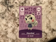 MARSHAL #264 Animal Crossing Amiibo Authentic Nintendo Mint Card From Series 3