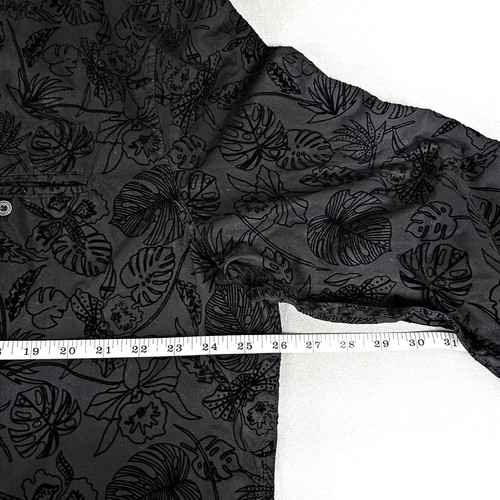 Alexander Julian Flocked Shirt Mens 2XL Black Cotton Velvet Floral Button Up - Picture 5 of 8