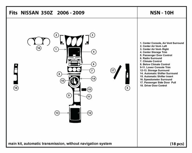 Trim Kit 350z Interior