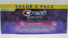 Crest 3D White Toothpaste Radiant Mint 2 PACK 3.8oz.X2***BUY MORE & SAVE MORE***