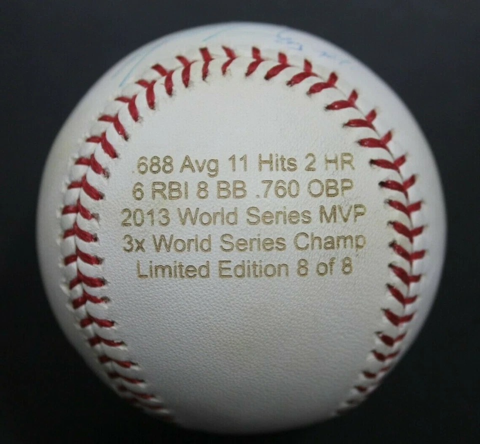 David Ortiz BIG PAPI Boston Red Sox Autograph Signed Career Stats Baseball PSA  - Image 3 of 4