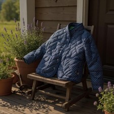 Tommy Hilfiger Children's XS 4-5 Navy Polka Dot Coat Jacket