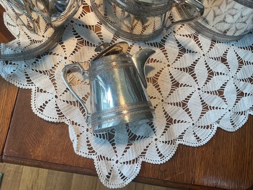 Antique 1903 coffee & tea set tea coffee pots sugar bowl, jug Walker & Hall EPNS - Picture 6 of 20