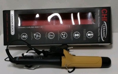 CHI Ceramic Curling Iron 1.5 in Black Long-lasting Curls Electric