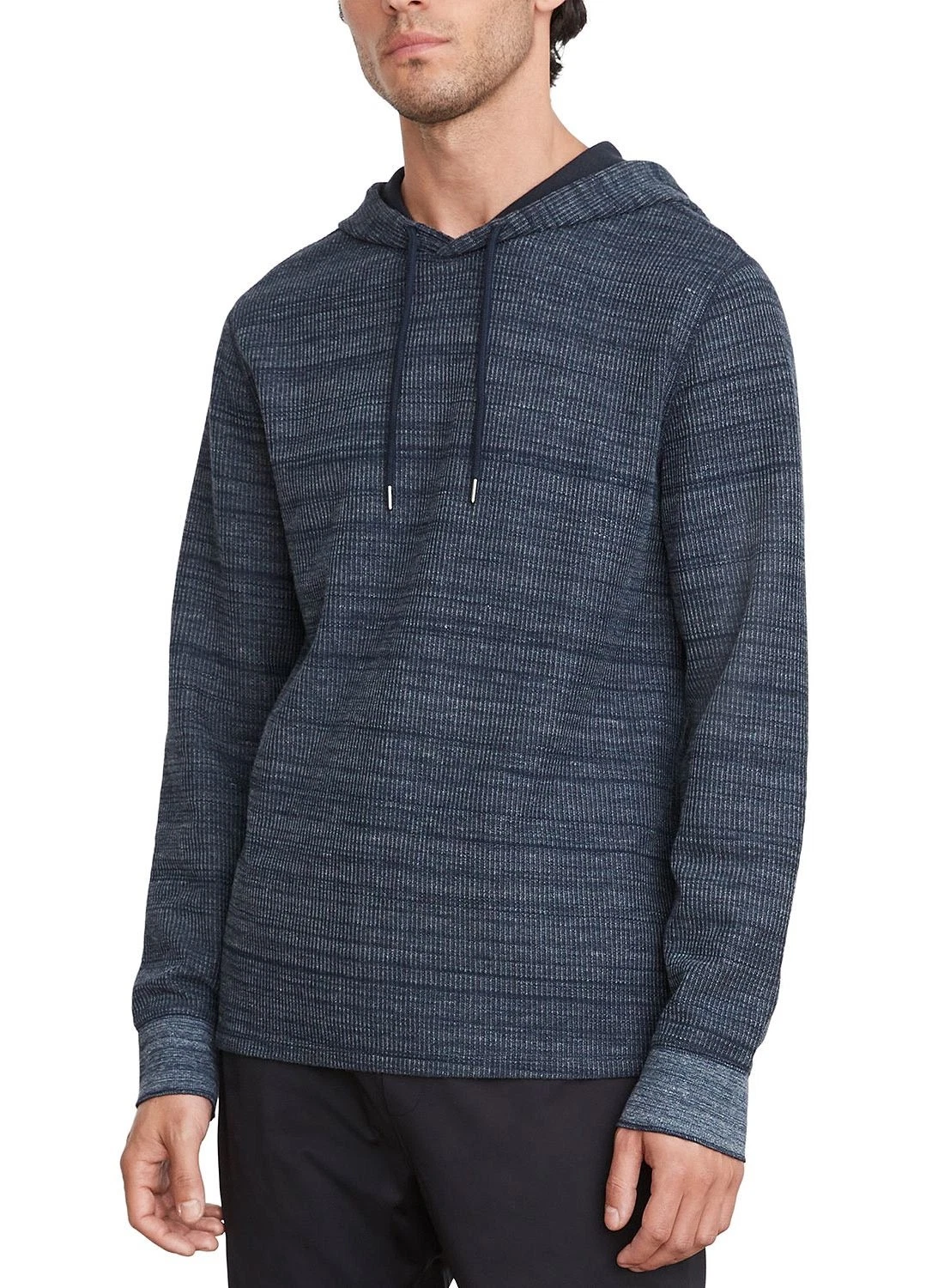Vince Mens Heather Thermal Popover Hoodie XXL Heather Coastal/Coastal - NWT $198