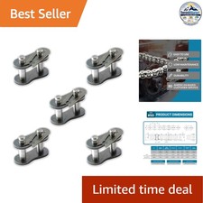 Roller Chain Connecting Links 5 Pack Carbon Steel 0.62 Tpi 49 lbs Load