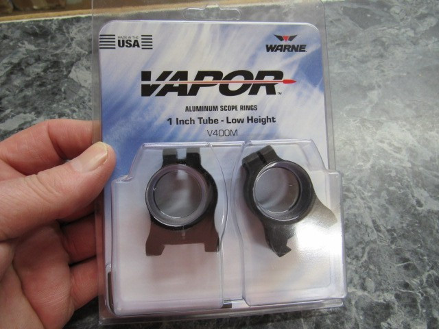 Warne V400M Vapor Scope Ring Set Matte Black Aluminum for 1" Tube, Low height