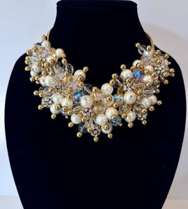 Authentic Kate Spade Sweet Spot Statement Necklace Gold Plated Gorgeous 18 - 20"