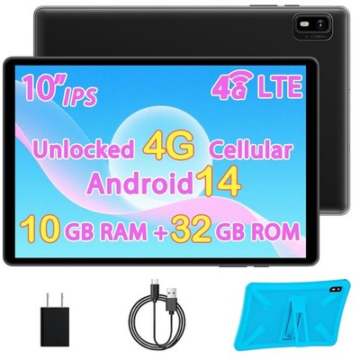10 Inch Android 14 with Sim Card Slot Unlocked, 10GB RAM, 32GB ROM, 1TB Expan...