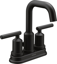 Moen Gibson Two-Handle Centerset High Arc Modern Bathroom Faucet with Drain Asse
