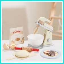 Wooden Toy Mixer, Kids Play Kitchen Accessories, Pretend Play Toy Blender for...