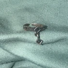 Vintage .925 Sterling Silver Boho Dangle Charm Toe Ring Adjustable Midi Band