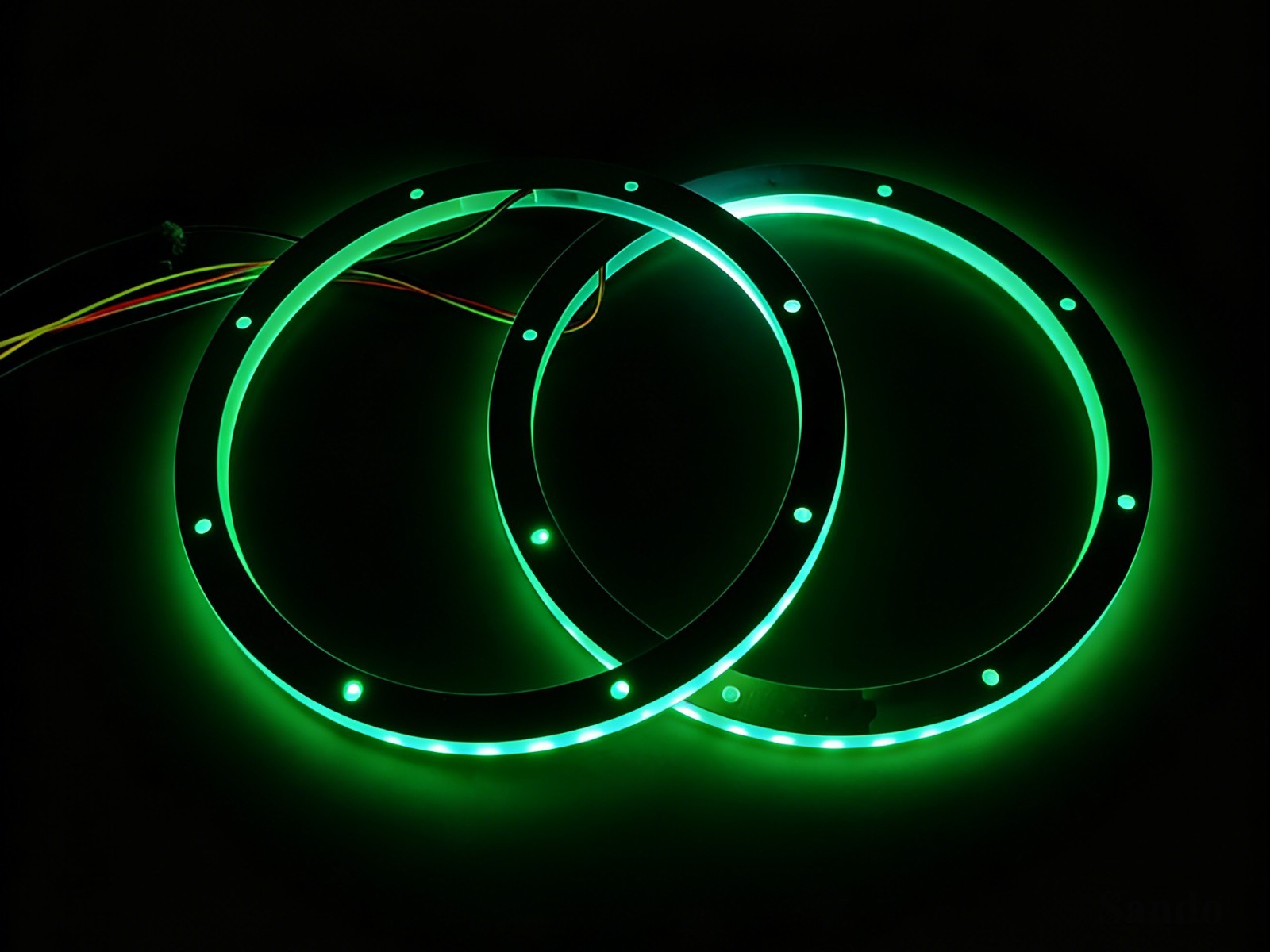 2PCS 8in Chasing LED Speaker Lights Car Audio System Customizable Sound Lighting