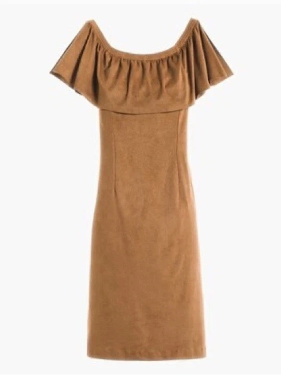 brown suede overall dress Corduroy Teddy Overall Dress Brown / S