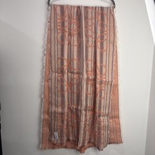 Loewe, S.A. Orange scarf with striped pattern + Anagram logo Italy  27”* 80” 