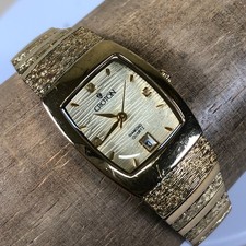 Croton Women CN207323 Dress Diamond Accent Gold Tone Quartz 22mm Watch 7 1/2"