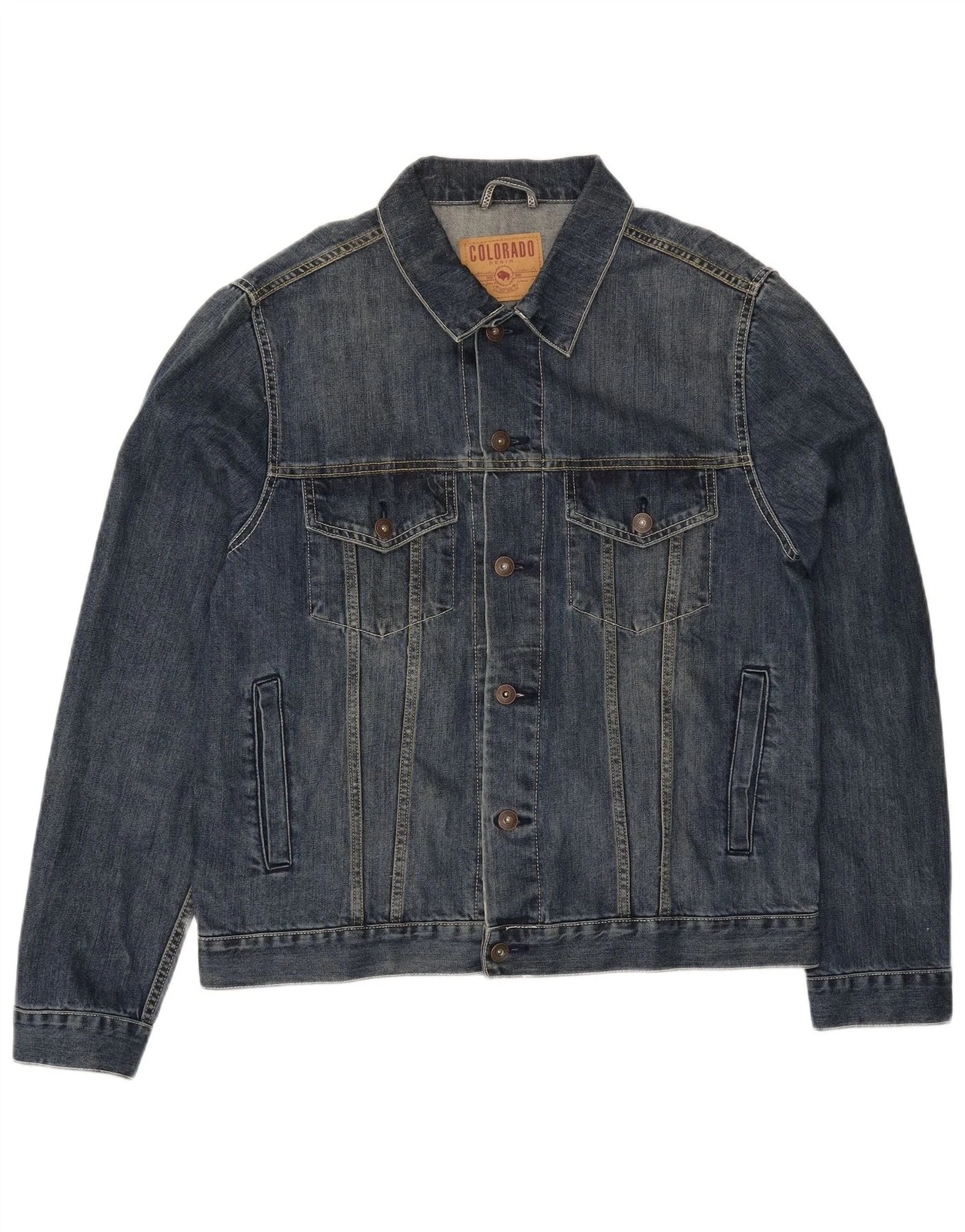COLORADO Mens Denim Jacket UK 40 Large Blue BA02