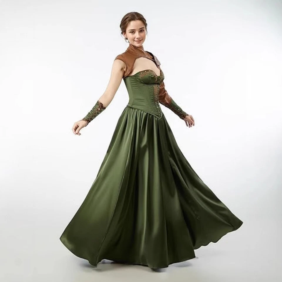 EN STOCK Disfraz Vikingo Conjunto Completo Cintura Retro Vestido Falda Larga Halloween Unisex Foto 3 de 4