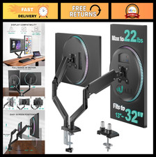 Dual Monitor Stand for 13-32" Screens, Adjustable Arms, VESA Mount, Holds 22 lbs
