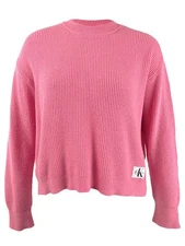 Calvin Klein Women's Jeans Crewneck Sweater (L, Cosmic Pink)