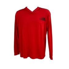 Adidas Youth T-Shirt Knit Pullover Hoodie Red Size XL 18-20 Logo Long Sleeve
