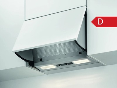 AEG Dunstabzugshaube 60cm Grau LED 3 Stufen Abluft Umluft 284m³/h