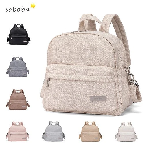 Soboba Stylish Diaper Backpack for Women Solid Fashion Waterproof Large Capacity