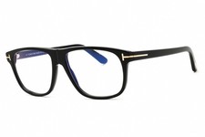 New Tom Ford FT TF5978-B 001 Aviator Shiny Black 56 mm Men's Eyeglasses Frame