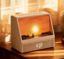 Flumy Sunrise Pattern Alarm Clock, Aesthetic Wake up Light with Sound Machine