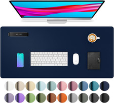 Leather Desk Pad Protector, Mouse Pad, Office Desk Mat, Non-Slip PU Leather Desk