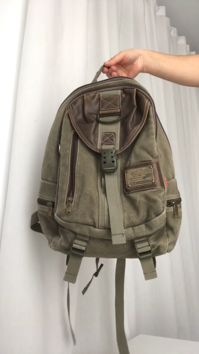 DIESEL Vintage Backpack Gorpcore Military Cargo Multipocket