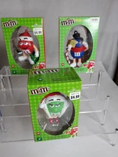 2010-12 Kurt S. Adler M&Ms Christmas Holiday Ornament Set Red Green Blue Sealed